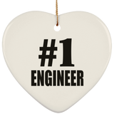 Number One #1 Engineer - Heart Ornament