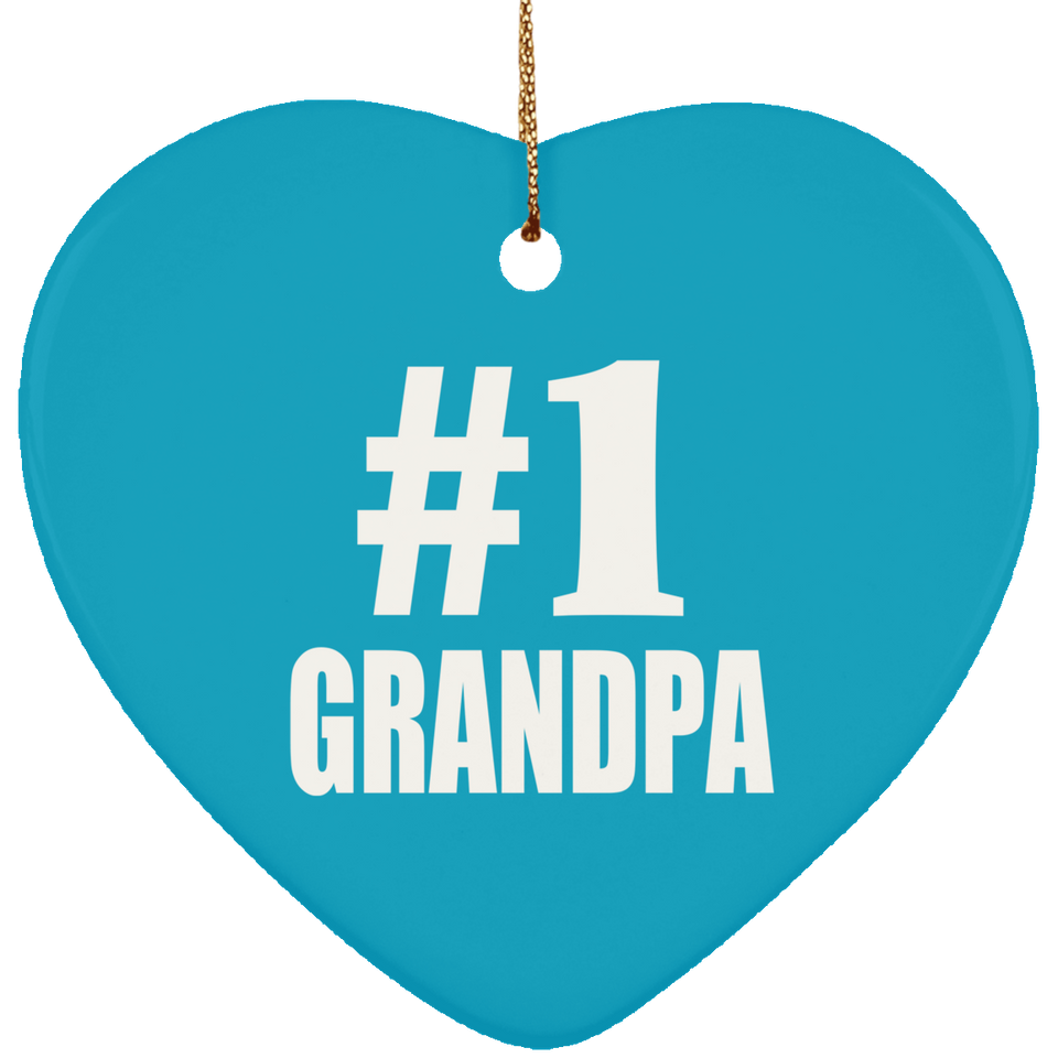 Number One #1 Grandpa - Heart Ornament