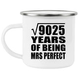 95th Anniversary Square Root of 9025 Years of Mrs Perfect - 12oz Camping Mug