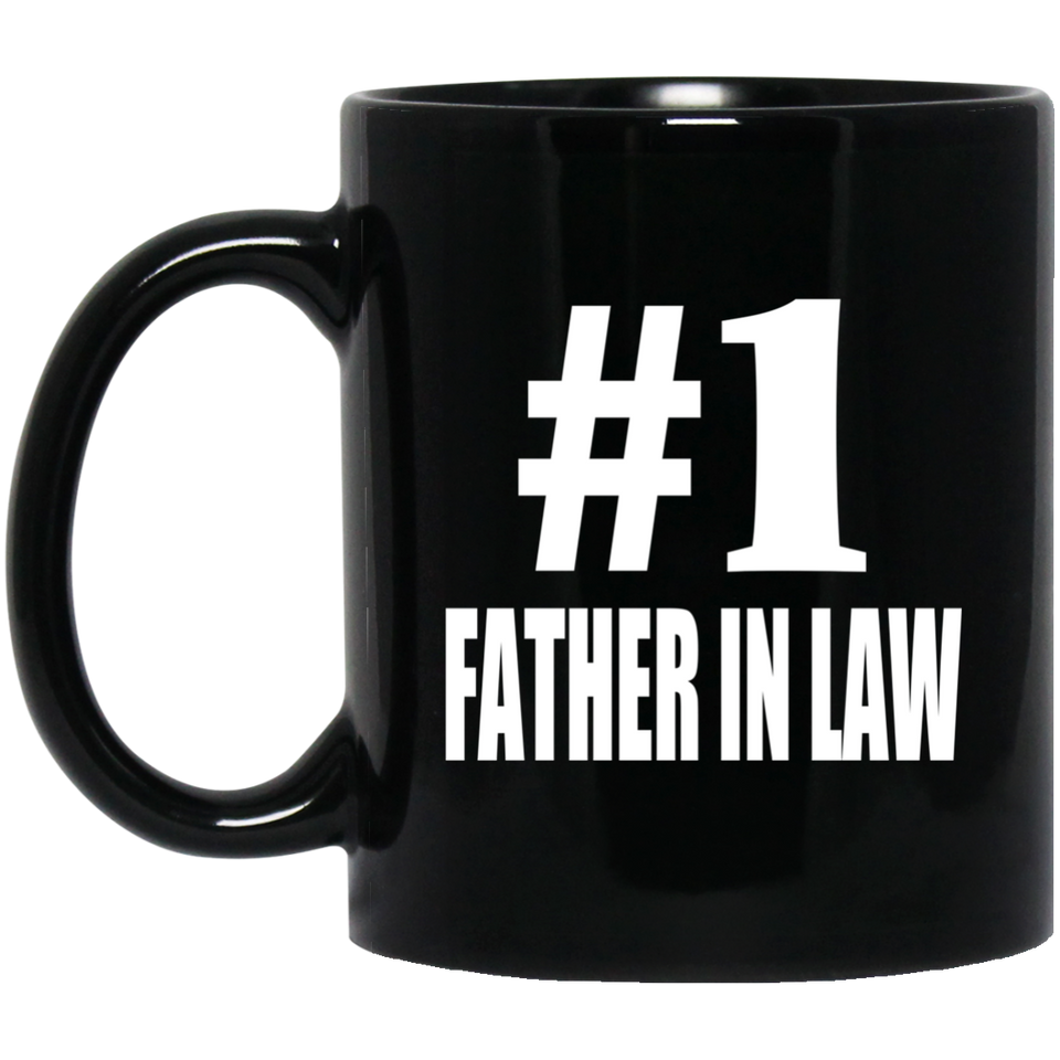 Number One #1 Father In Law - 11 Oz Coffee Mug Black