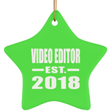 Video Editor Established EST. 2018 - Star Ornament