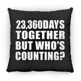 64th Anniversary 23,360 Days Together But Who's Counting - Throw Pillow Black