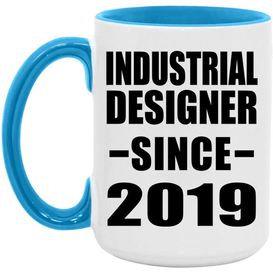 Industrial Designer Since 2019 - 15oz Accent Mug Blue