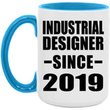 Industrial Designer Since 2019 - 15oz Accent Mug Blue