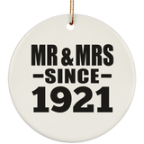 103rd Anniversary Mr & Mrs Since 1921 - Circle Ornament