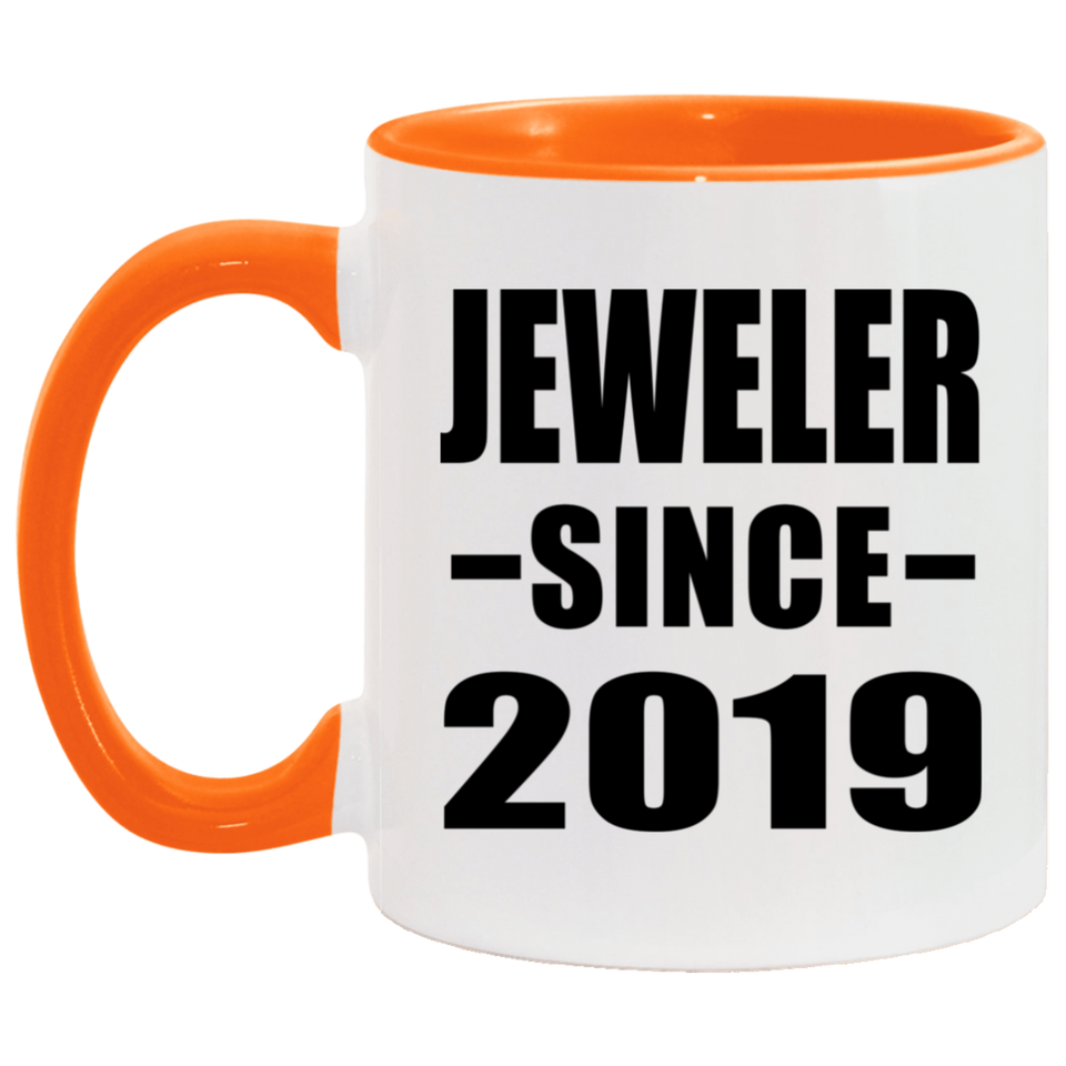 Jeweler Since 2019 - 11oz Accent Mug Orange