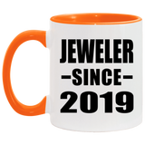 Jeweler Since 2019 - 11oz Accent Mug Orange