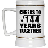 12th Anniversary Cheers To Square Root of 144 Years Together - Beer Stein