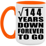 12th Anniversary Square Root of 144 Years Down Forever To Go - 15oz Accent Mug Orange