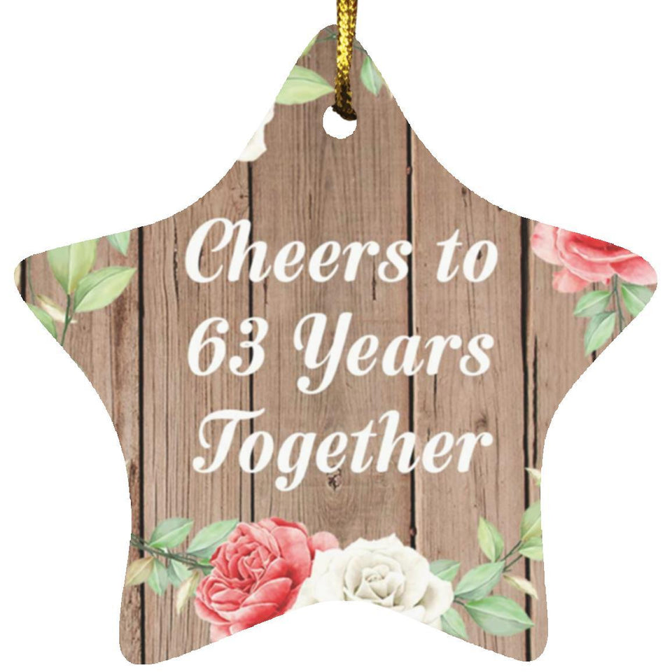 63rd Anniversary Cheers To 63 Years Together - Star Ornament B