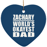 Zachary World's Okayest Dad - Heart Ornament