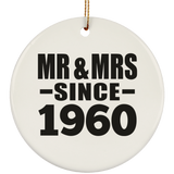 64th Anniversary Mr & Mrs Since 1960 - Circle Ornament