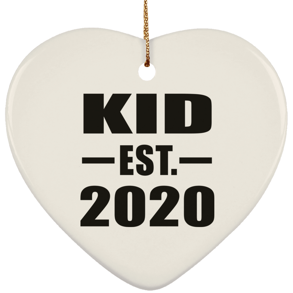 Kid Established EST. 2020 - Heart Ornament