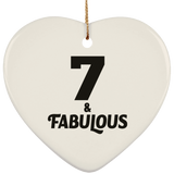 7th Birthday 7 & Fabulous - Heart Ornament