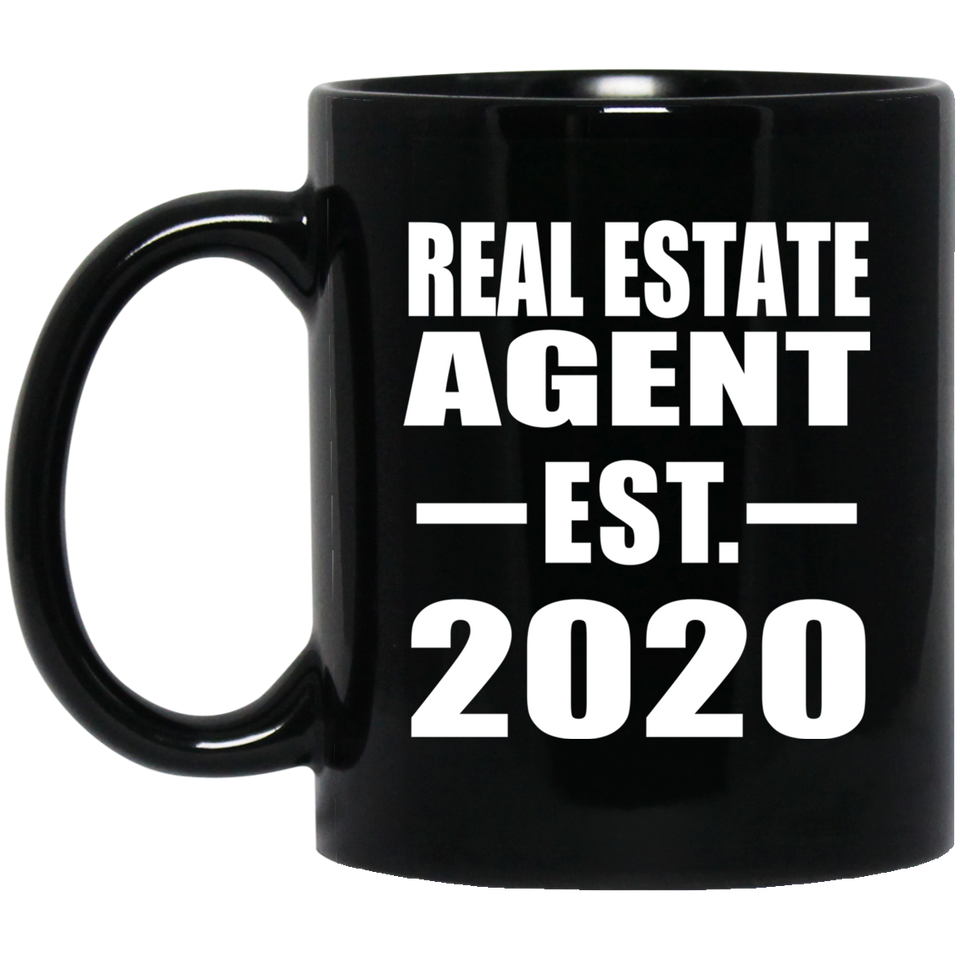 Real Estate Agent Established EST. 2020 - 11oz Coffee Mug Black