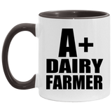 A+ Dairy Farmer - 11oz Accent Mug Black