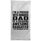 Proud Hotel Manager Dad Of Awesome Daughter - Hand Towel