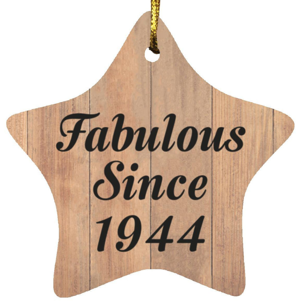 80th Birthday Fabulous Since 1944 - Star Ornament C