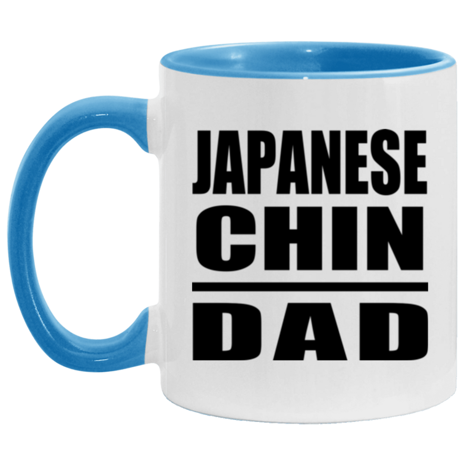 Japanese Chin Dad - 11oz Accent Mug Blue