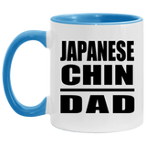Japanese Chin Dad - 11oz Accent Mug Blue