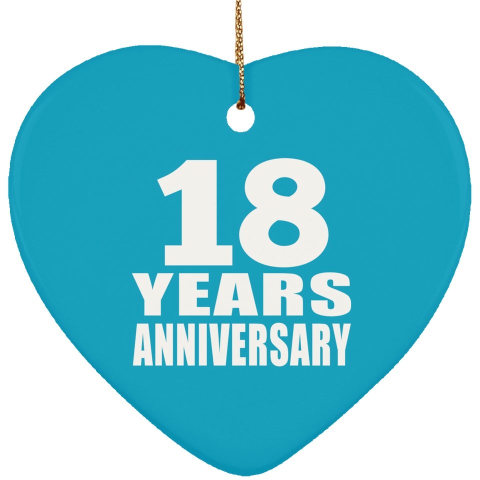 18th Anniversary 18 Years - Heart Ornament