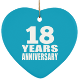 18th Anniversary 18 Years - Heart Ornament