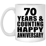 Happy 70th Anniversary 70 Years & Counting - 11 Oz Coffee Mug