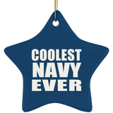 Coolest Navy Ever - Star Ornament