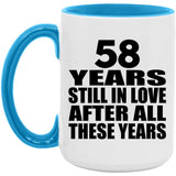 58th Anniversary 58 Years Still In Love After Years - 15oz Accent Mug Blue