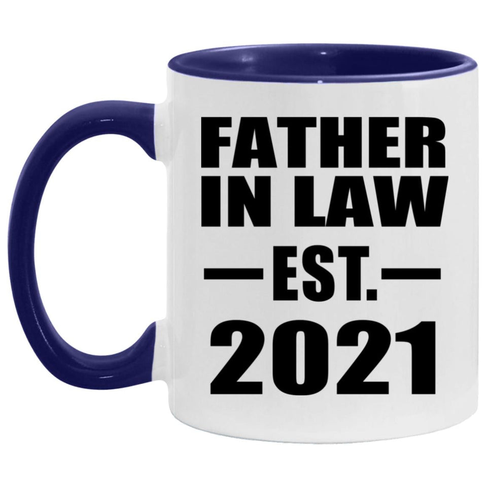 Father In Law Established Est. 2021 - 11oz Accent Mug Purple
