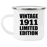 113th Birthday Vintage 1911 Limited Edition - 12oz Camping Mug