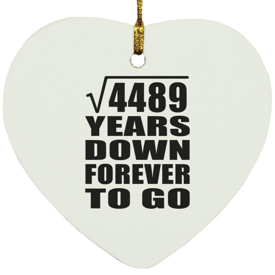 67th Anniversary Square Root of 4489 Years Down Forever To Go - Heart Ornament