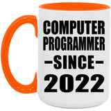 Computer Programmer Since 2022 - 15oz Accent Mug Orange