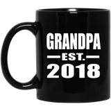 Grandpa Established EST. 2018 - 11 Oz Coffee Mug Black