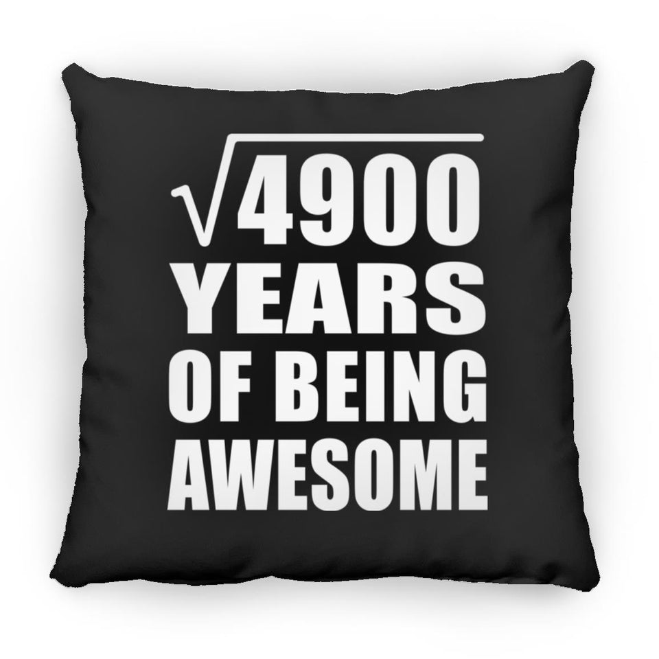 70th Birthday Square Root of 4900 Years of Being Awesome - Throw Pillow Black