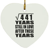 21st Anniversary Square Root of 441 Years Still In Love - Heart Ornament