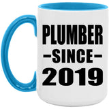 Plumber Since 2019 - 15oz Accent Mug Blue