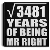 59th Anniversary Square Root of 3481 Years of Being Mr Right - Canvas Square
