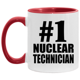 Number One #1 Nuclear Technician - 11oz Accent Mug Red