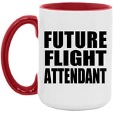 Future Flight Attendant - 15oz Accent Mug Red