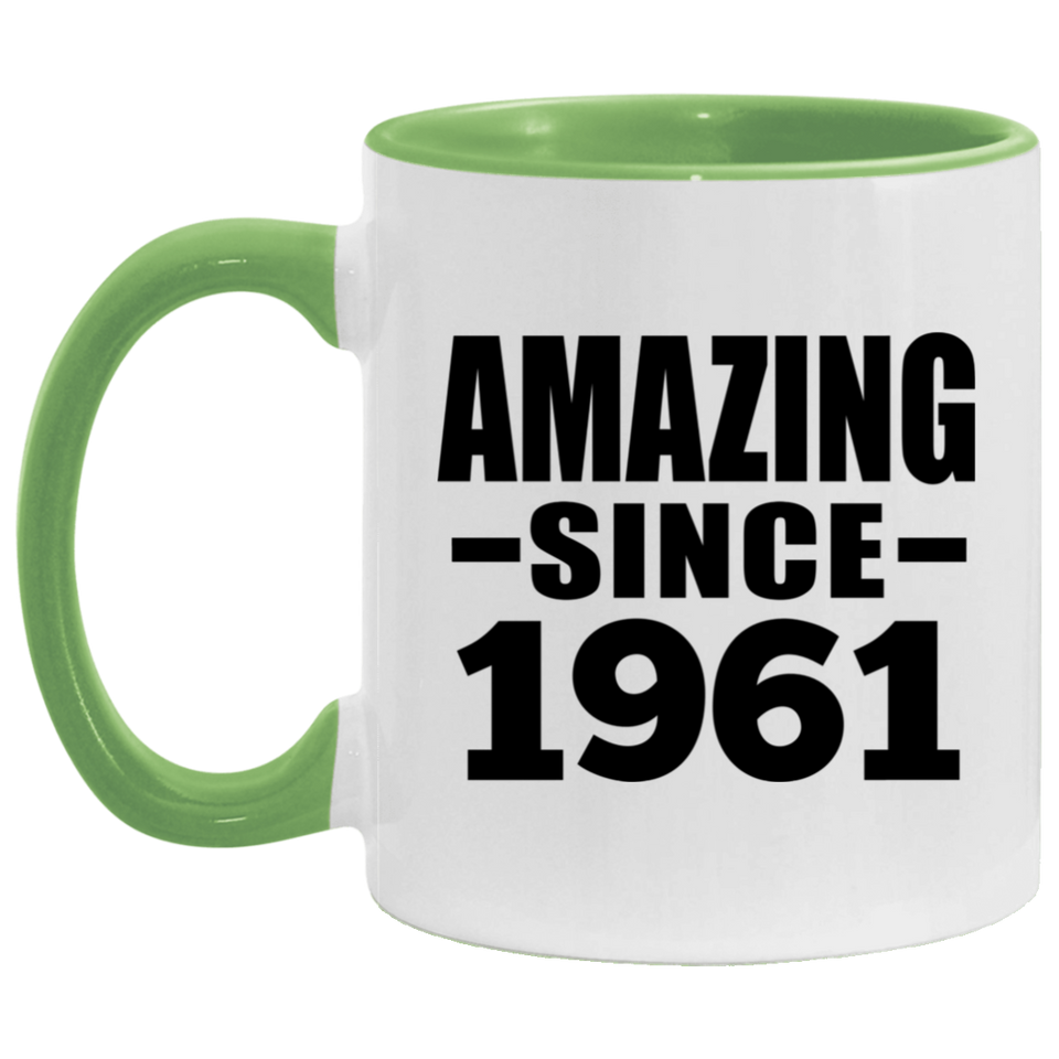 63rd Birthday Amazing Since 1961 - 11oz Accent Mug Green