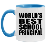 World's Best School Principal - 11oz Accent Mug Blue