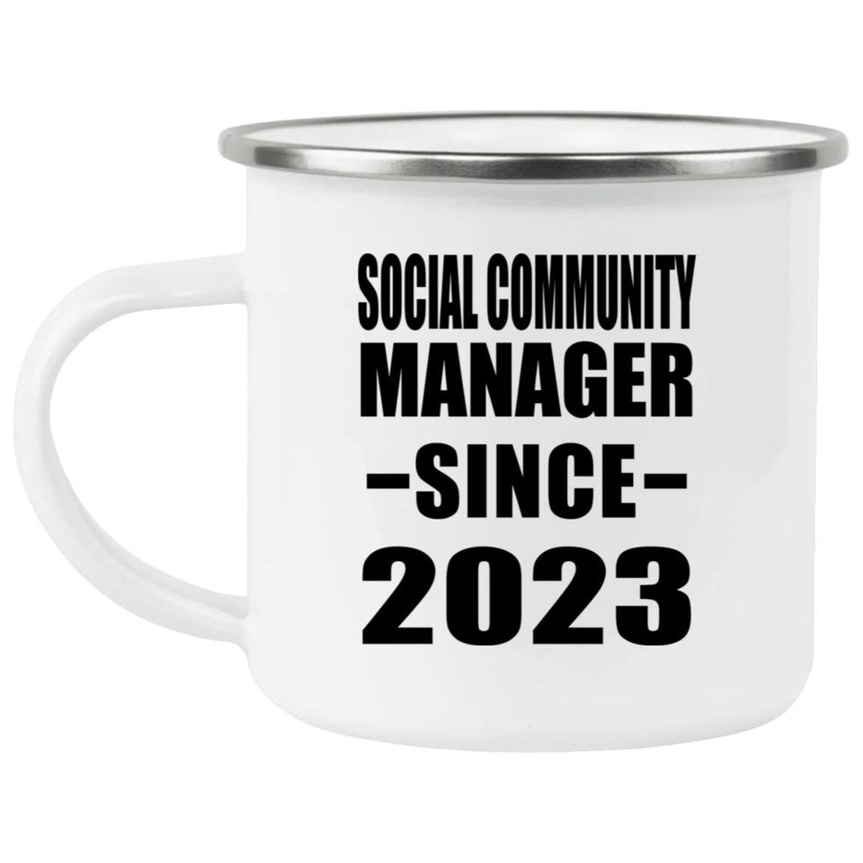 Social Community Manager Since 2023 - 12oz Camping Mug
