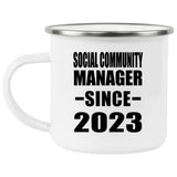 Social Community Manager Since 2023 - 12oz Camping Mug