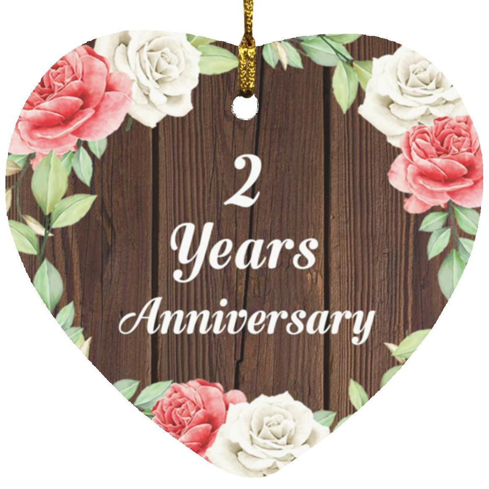 2nd Anniversary 2 Years Anniversary - Heart Ornament A