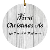 First Christmas As Girlfriend & Boyfriend - Circle Ornament F