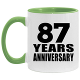 87th Anniversary 87 Years - 11oz Accent Mug Green