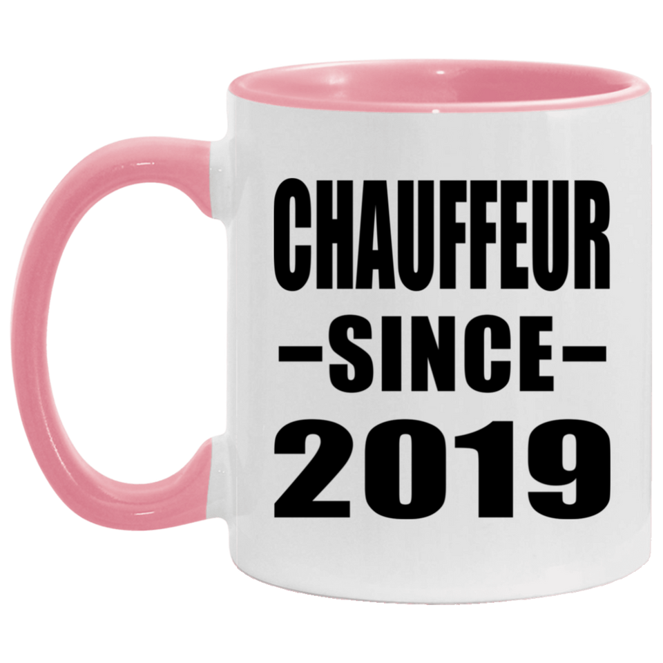 Chauffeur Since 2019 - 11oz Accent Mug Pink