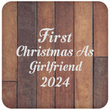 First Christmas As Girlfriend 2024 - Drink Coaster E