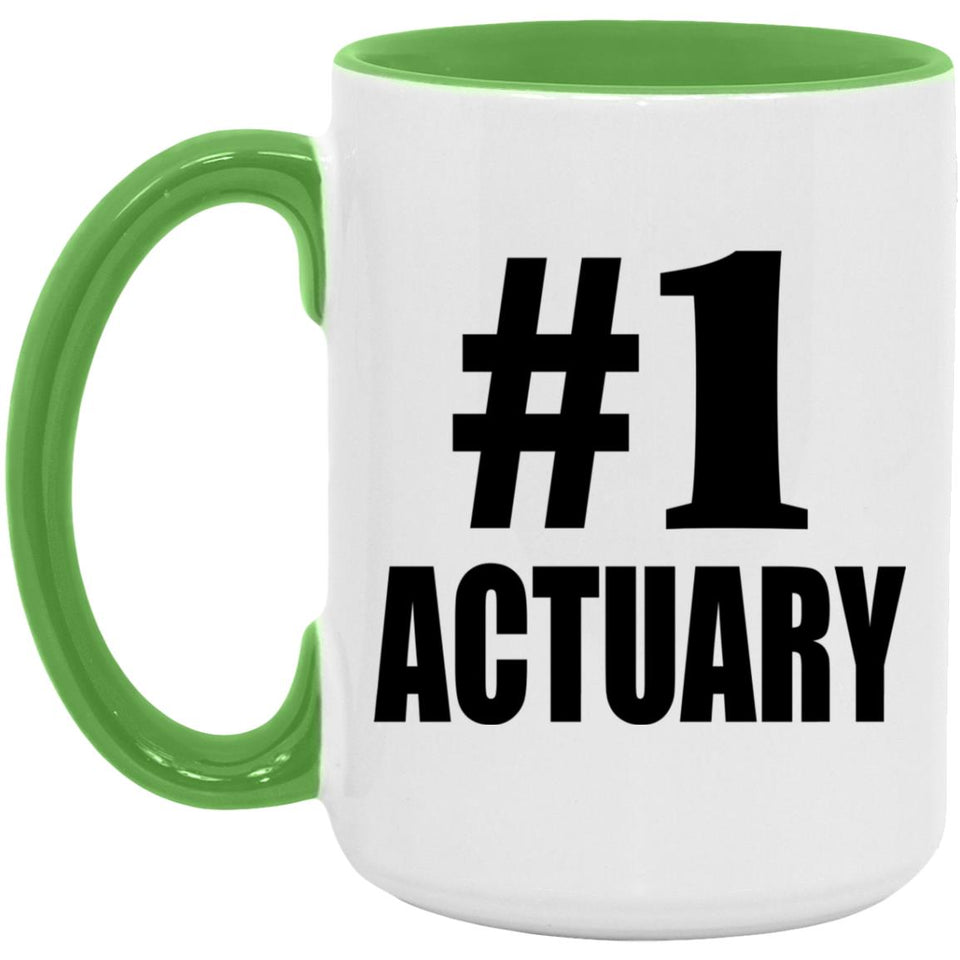 Number One #1 Actuary - 15oz Accent Mug Green